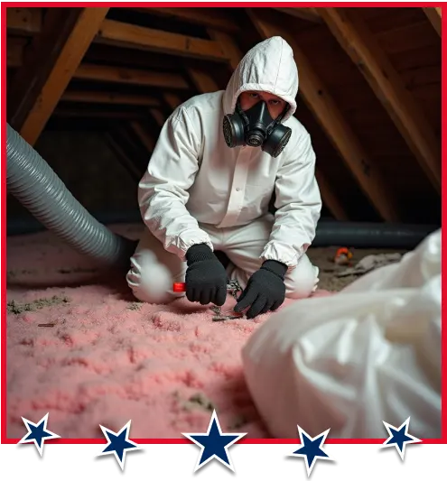 Technician performing asbestos sampling