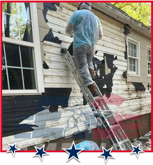 Lead paint warning sign on property